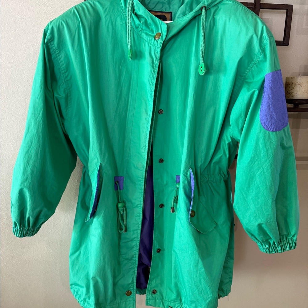 Vintage Foxrun Green and Purple Hooded Jacket